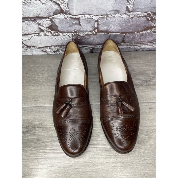 Mezlan Havana Brown Leather WingTip Cap Toe Loafers Dress Shoes Men 11W US/44EU main image 16
